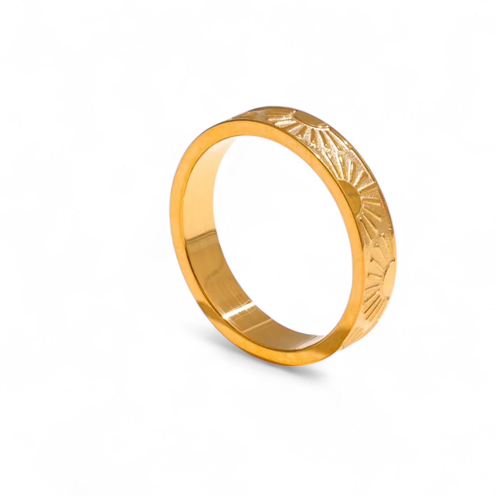 RING ,,AURIEL“ 18k VERGOLDET Sonnen Design