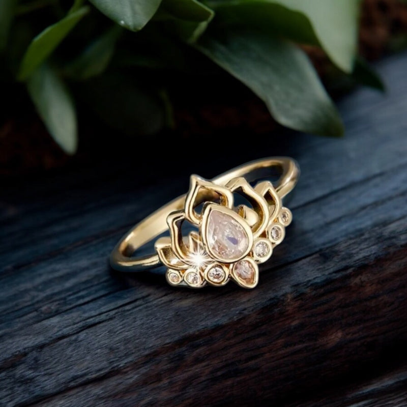 LOTUS RING 18k vergoldet Damenring